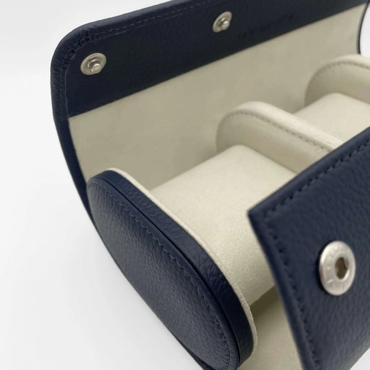 ATELIER Bermuda – Uhrenrolle für 3 Uhren aus Leder · Dunkelblau