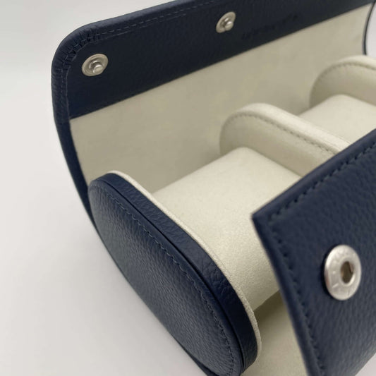 Uhrenrolle BERMUDA - Leder Dunkelblau, Nahaufnahme, schräg, offen - uhrenrolle