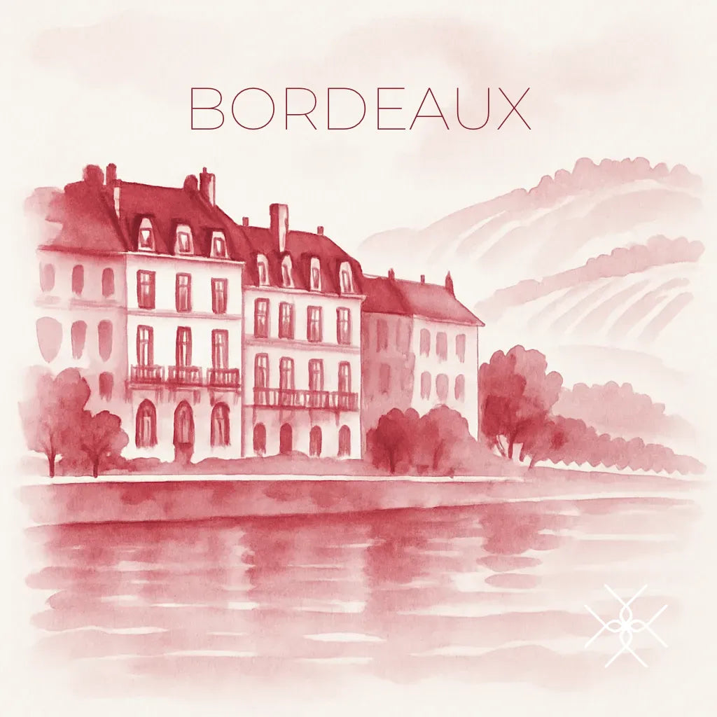 Bordeaux in rotem Aquarell – Uhrenrolle BORDEAUX