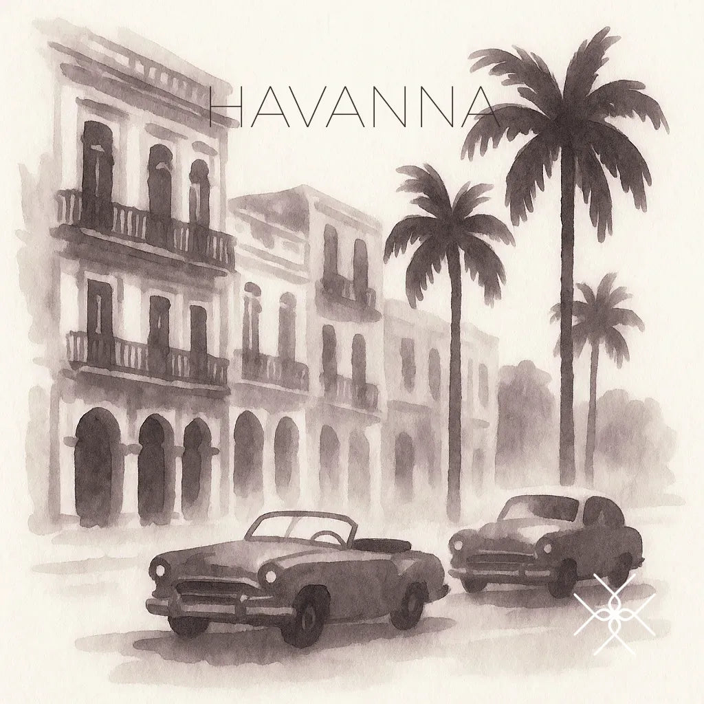Havanna in braunem Aquarell – Uhrenrolle HAVANNA