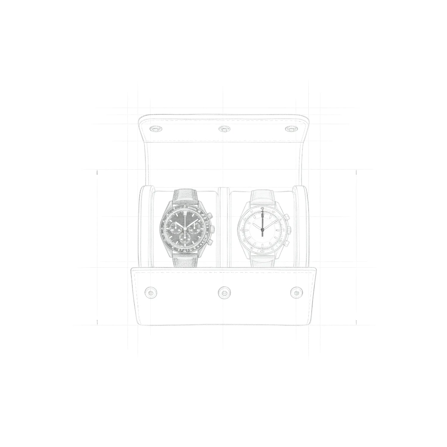 Uhrenrollen, Uhrenetuis & Uhrenboxen für 2 Uhren aus Leder