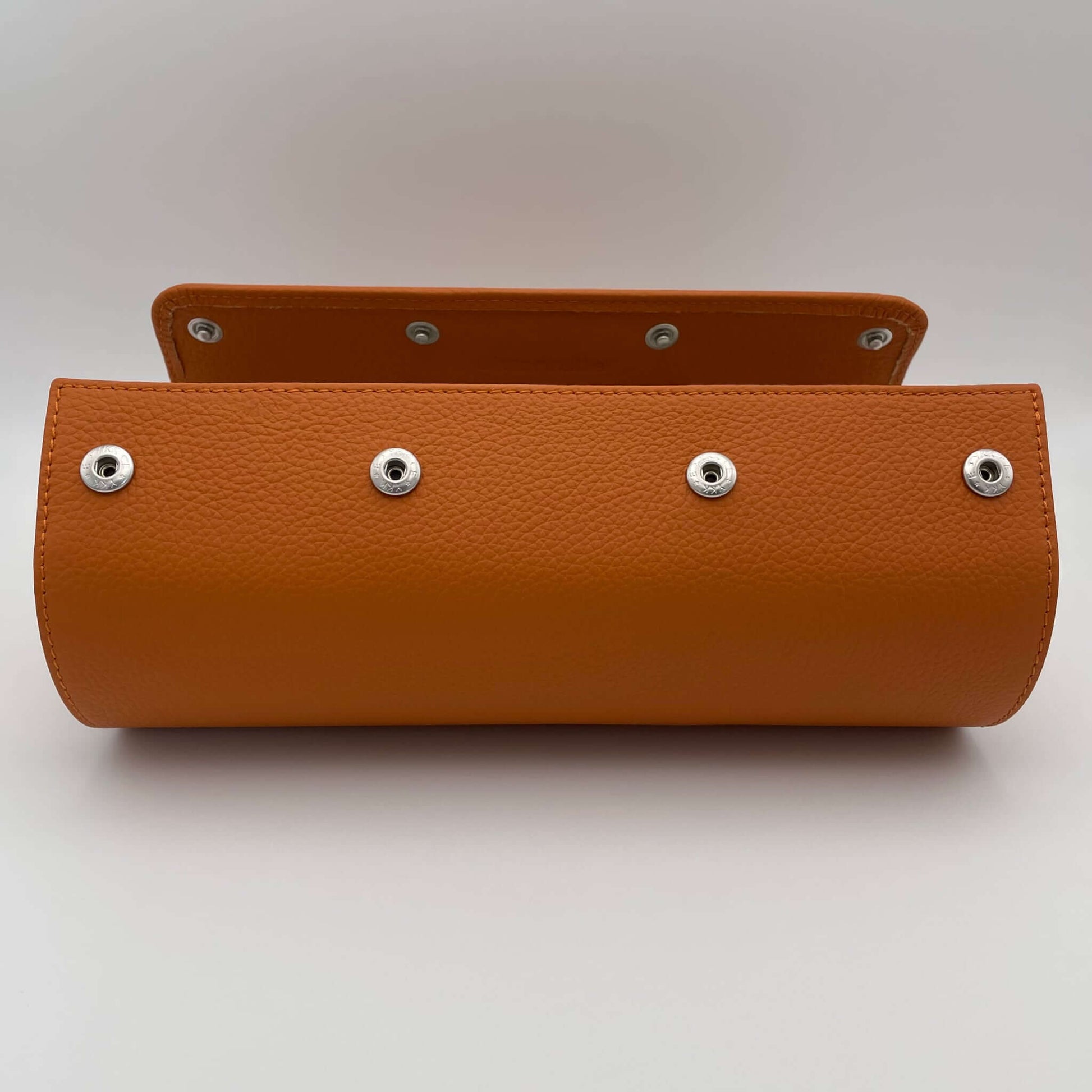 Uhrenrolle ANTWERPEN - Leder Orange, Ansicht vorne, offen – uhrenrolle