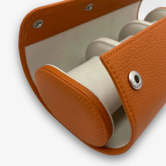 ATELIER Antwerpen – Uhrenrolle für 3 Uhren aus Leder · Orange
