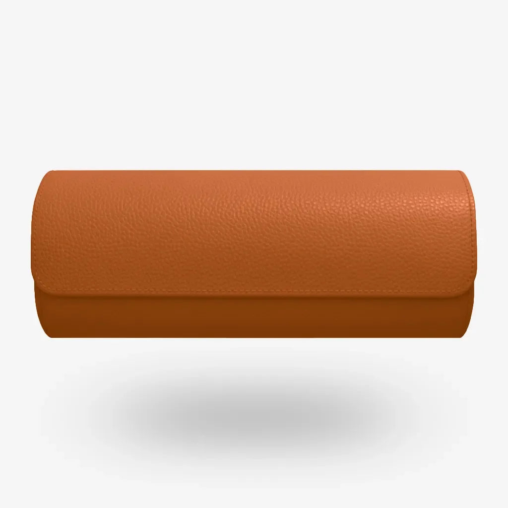 Orangefarbene ATELIER Antwerpen Uhrenrolle für 3 Uhren