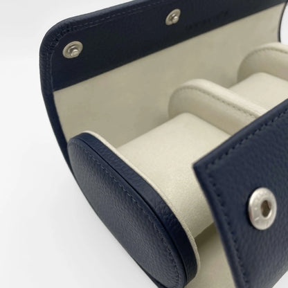 ATELIER Bermuda – Leder Uhrenrolle für 3 Uhren · Dunkelblau