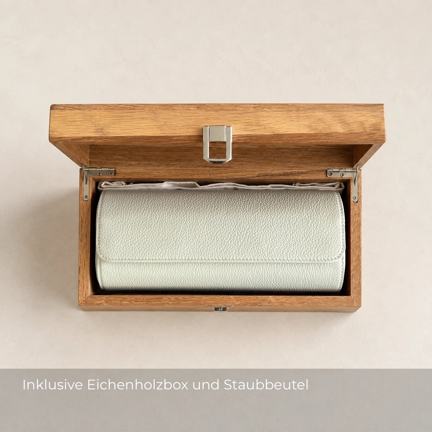 ATELIER Hamptons – Leder Uhrenrolle für 3 Uhren · Creme