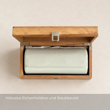 ATELIER Hamptons – Leder Uhrenrolle für 3 Uhren · Creme