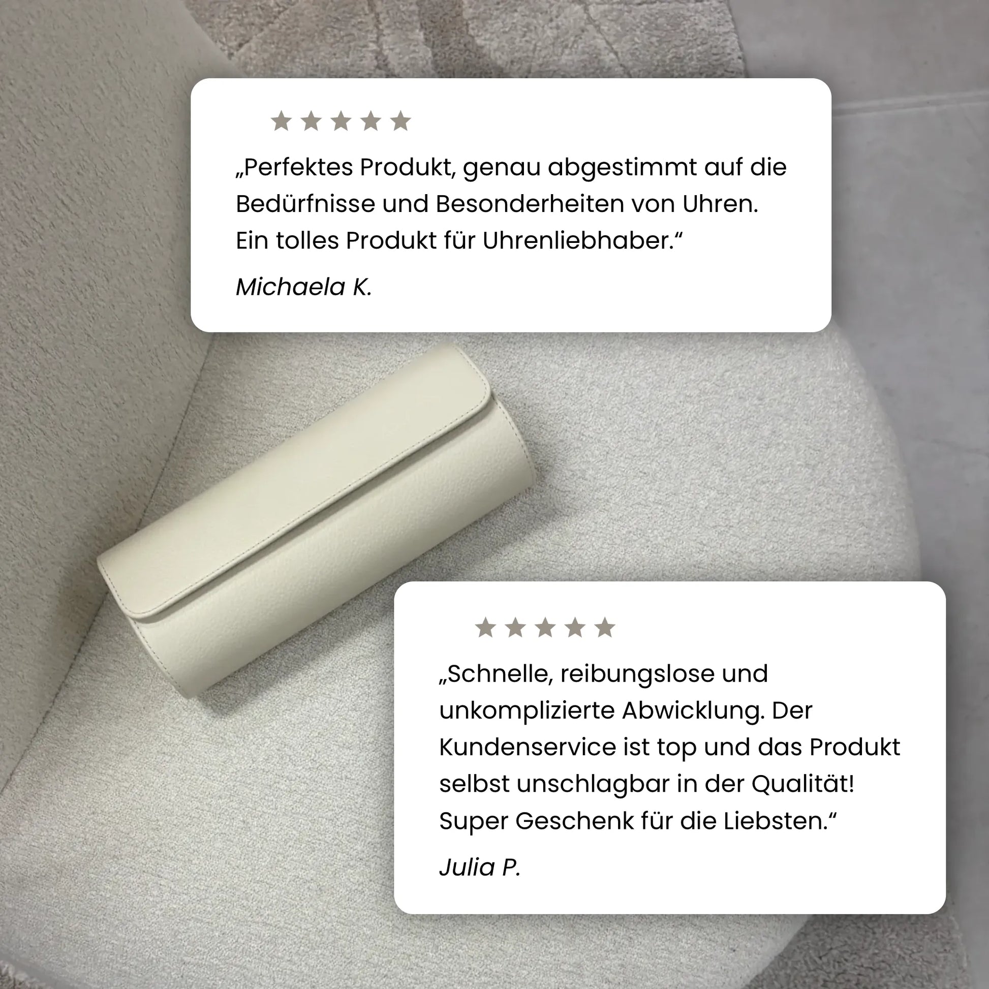 ATELIER Uhrenrolle mit Kundenstimmen zur Qualität und Beratung