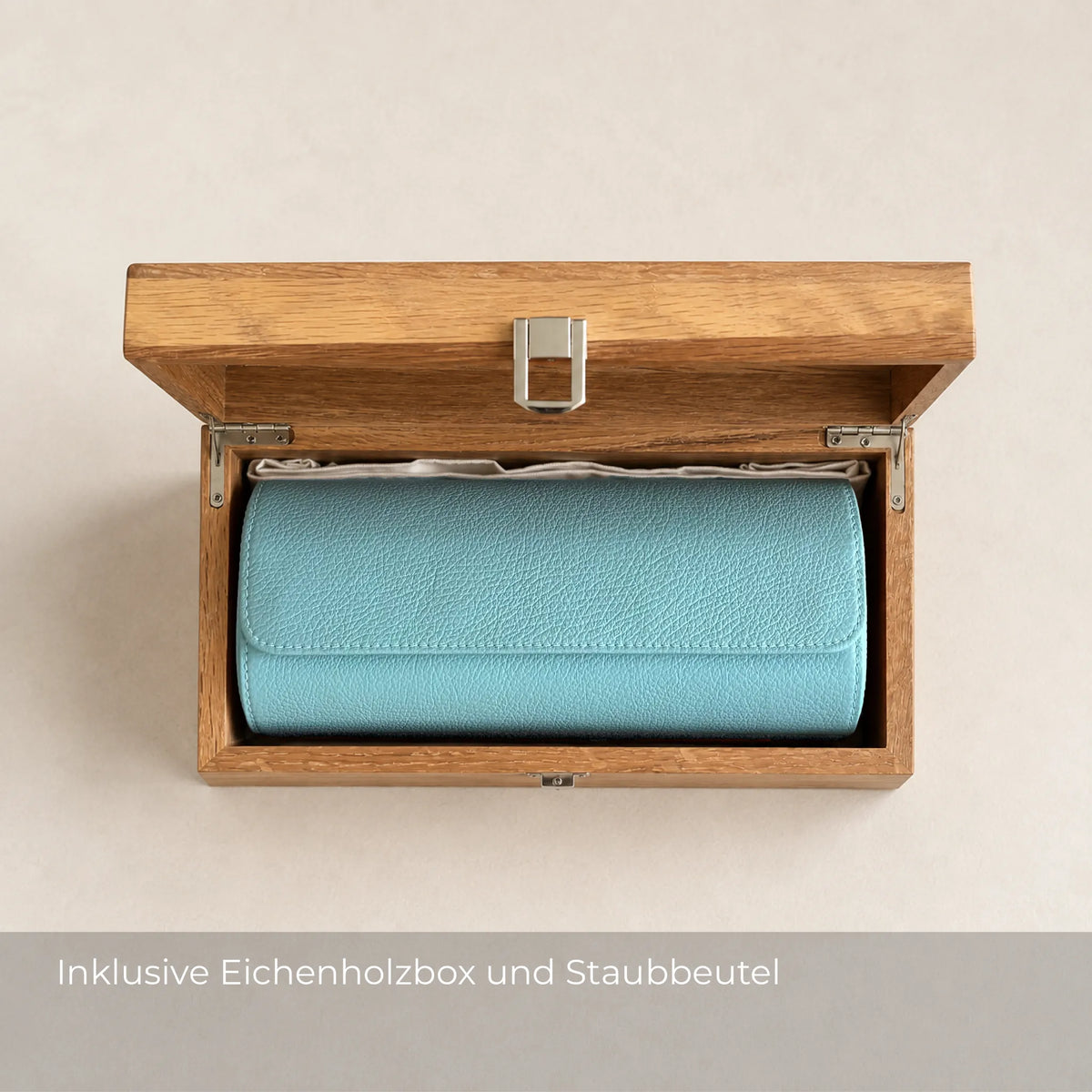 ATELIER Miami – Uhrenrolle für 3 Uhren aus Leder · Hellblau