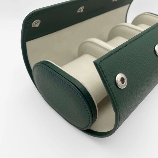 ATELIER Oxford – Uhrenrolle für 3 Uhren aus Leder · Dunkelgrün