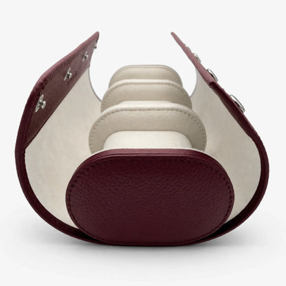 ATELIER Singapur – Uhrenrolle für 3 Uhren aus Leder · Aubergine