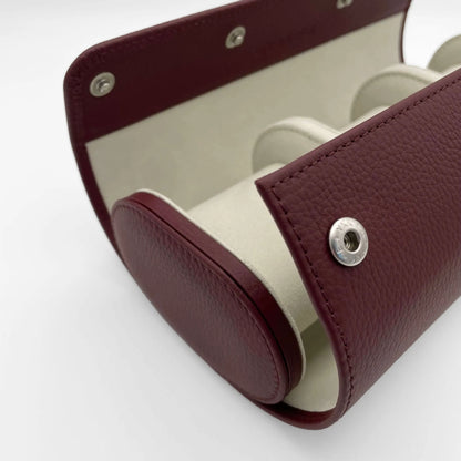 ATELIER Singapur – Uhrenrolle für 3 Uhren aus Leder · Aubergine