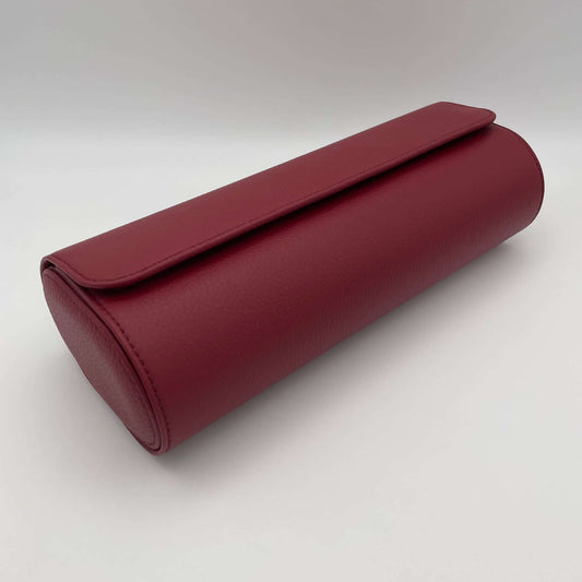Uhrenrolle BORDEAUX - Leder Rot, Ansicht schräg, geschlossen - uhrenrolle