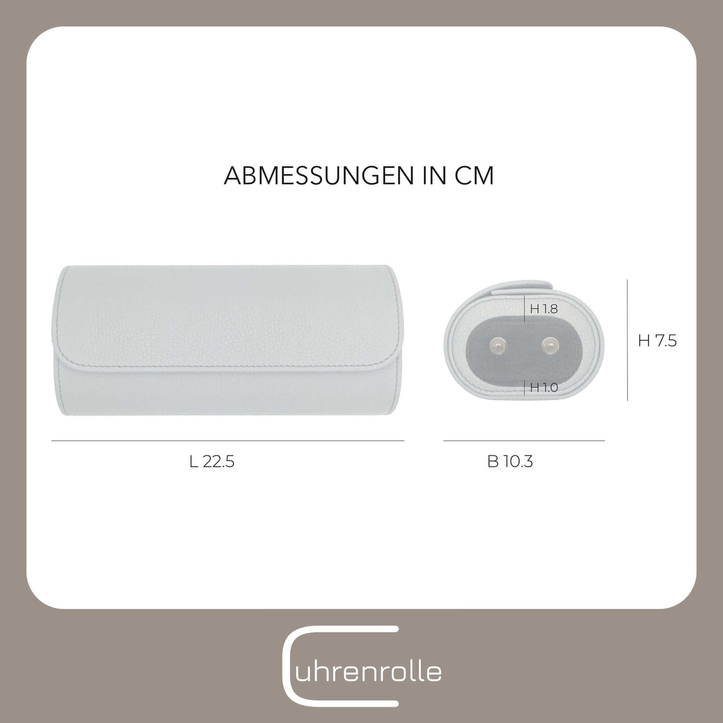 Abmessungen der Uhrenrolle für 3 Uhren aus der uhrenrolle CLASSIC Kollektion in Zentimeter – uhrenrolle