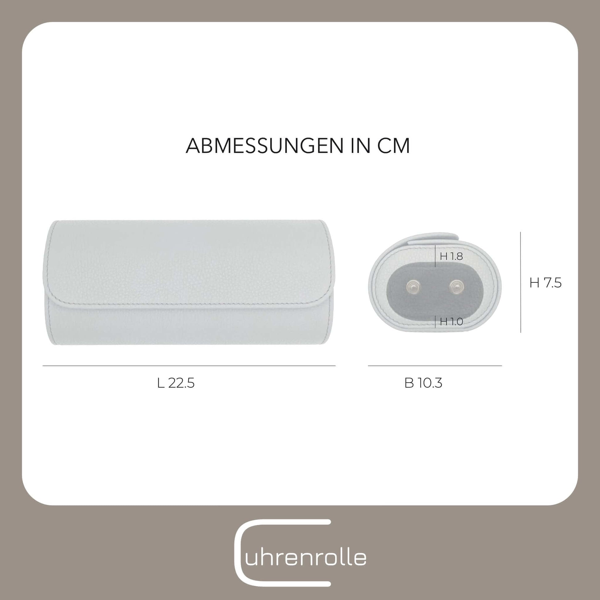 Abmessungen der Uhrenrolle für 3 Uhren aus der uhrenrolle CLASSIC Kollektion in Zentimeter – uhrenrolle