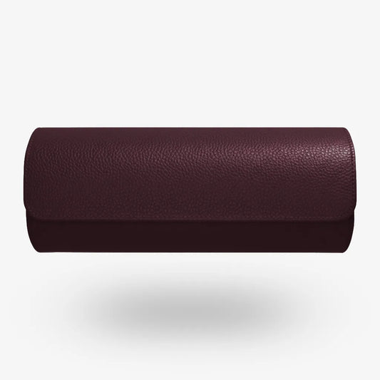 Uhrenrolle ATELIER Singapur für 3 Uhren aus auberginefarbenem Leder