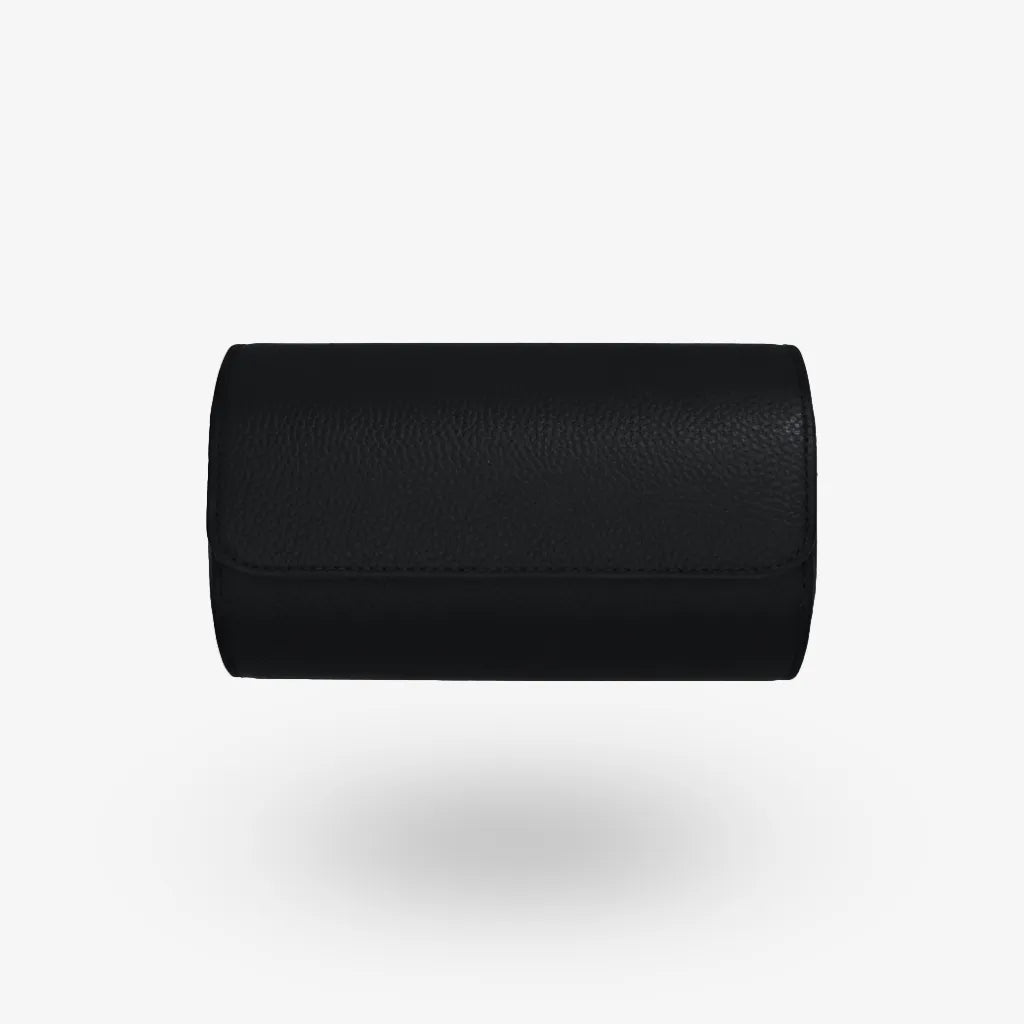 Uhrenrolle ATELIER Manhattan für 2 Uhren aus schwarzem Leder