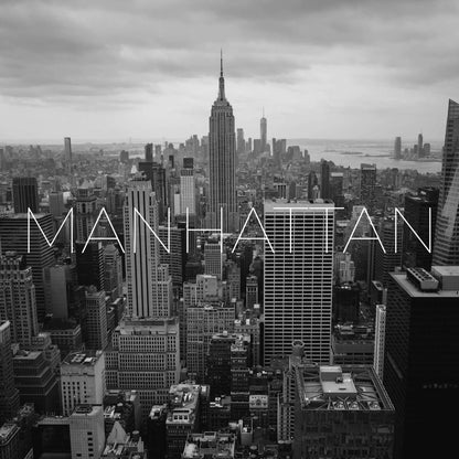 Skyline von Manhattan in New York mit Schriftzug Manhattan | uhrenrolle