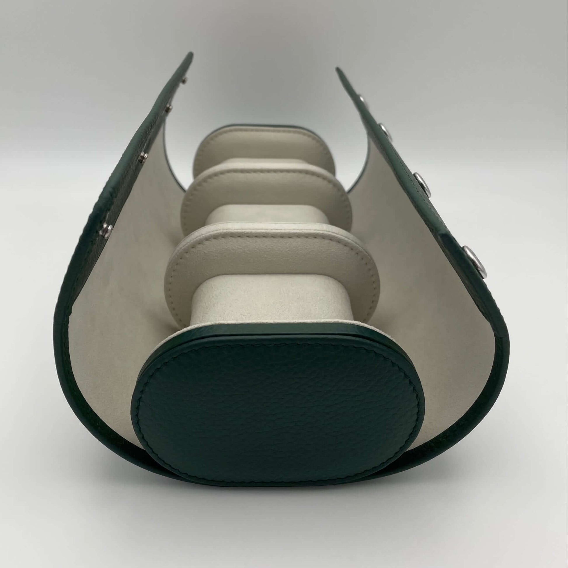 Uhrenrolle OXFORD - Leder Grün, Seitenansicht, offen - uhrenrolle