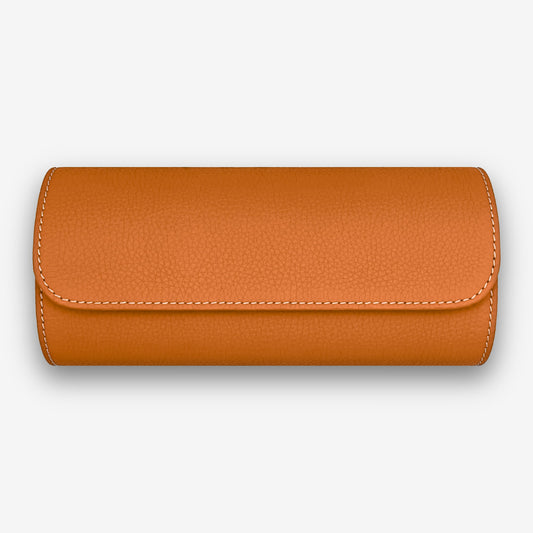 Uhrenrolle Vivid Orange für 3 Uhren aus orangefarbenem Leder – uhrenrolle